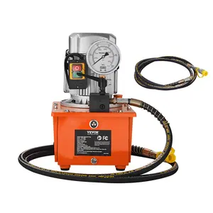 VEVOR Electric Hydraulic Pump,  10000 PSI 750W 110V, 488 in³/8L Capacity, Single Acting Manual Valve, Electric Driven Hydraulic Pump Power Pack Unit with Lever Switch for Punching/Bending/Jack Machines