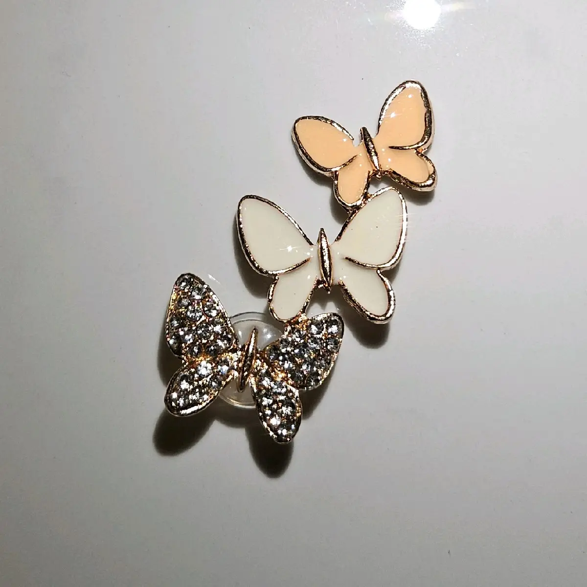 Triple Butterfly Croc Charm