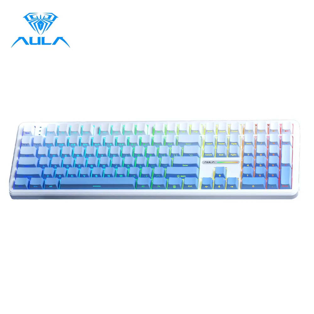 AULA F108   Full Size   Wireless Mechanical Keyboard, Tri-Mode Connection, Hot Swappable Pads Custom Keyboard RGB Rainbow Backlight for PC/Tablet/Xbox/PS4/PS5  Numeric Keyboard Office Computer Accessories  TikTokShopfalldealsforyou, Gaming Keyboard