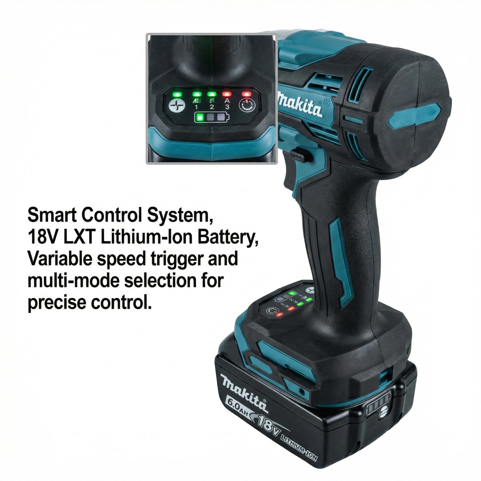 Makita DTW004 Cordless Impact Wrench With Makita 18V Battery Charger for Industrial Assembly Brushless Motor High Power