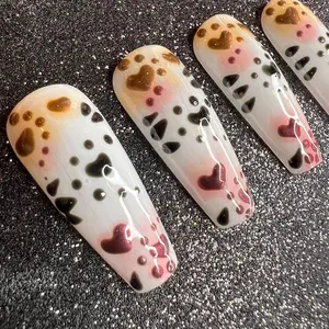 Chrome Hearts press on nails nail art