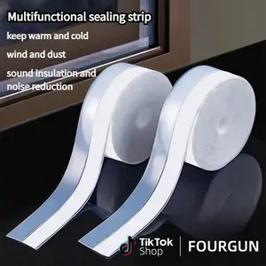 Silicone Weather Stripping Door Seal with Strong Glue - Multi-Size (25mm/35mm/45mm x 33ft), Soundproofing, Weatherproof, Windproof Insulation for Door Frames & Windows, Blocks Cold, Rain, Dust - Tools & Hardware Adhesives Tapes