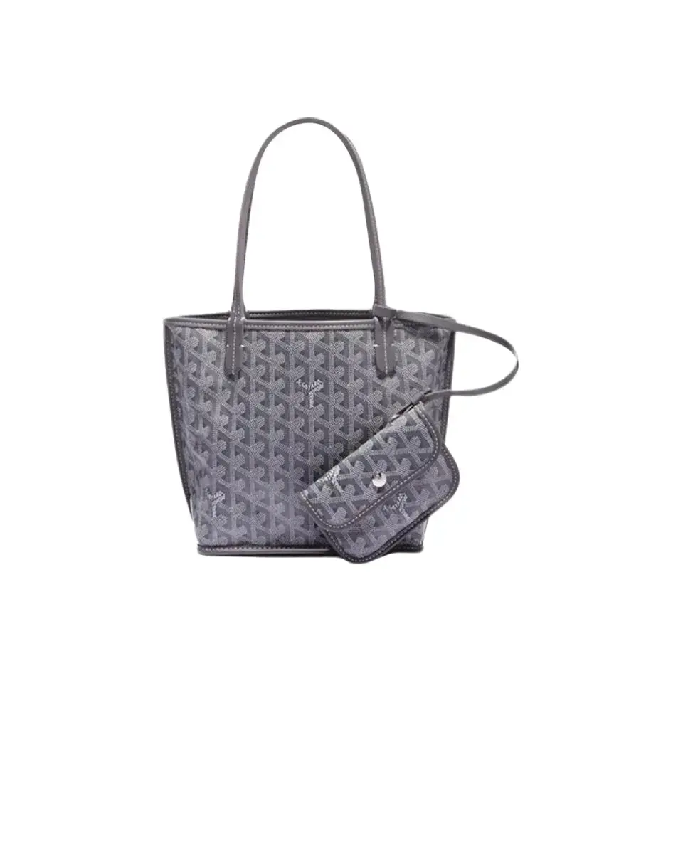 Pre-owned Goyard Anjou Mini Grey Tote, Everyday Tote, Aesthetic Pre Loved Luggage Bag, Aesthetic Tote