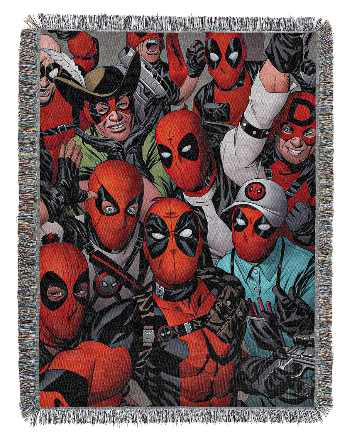 Northwest Deadpool Cartoon Woven Tapestry Throw Blanket - Decorative Polyester Plush Cozy 48"x60" Blanket for Living Room, "We Are All Here" Design, Synthetic