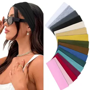 Headbands for Women Elastic Hair Bands for Women' Hair Non Slip Soft Cloth Fabric Sweat Headbands Yoga Running Sport Hair Accessories, 16 Pack Multicolor Fashion Women Headbands headbands