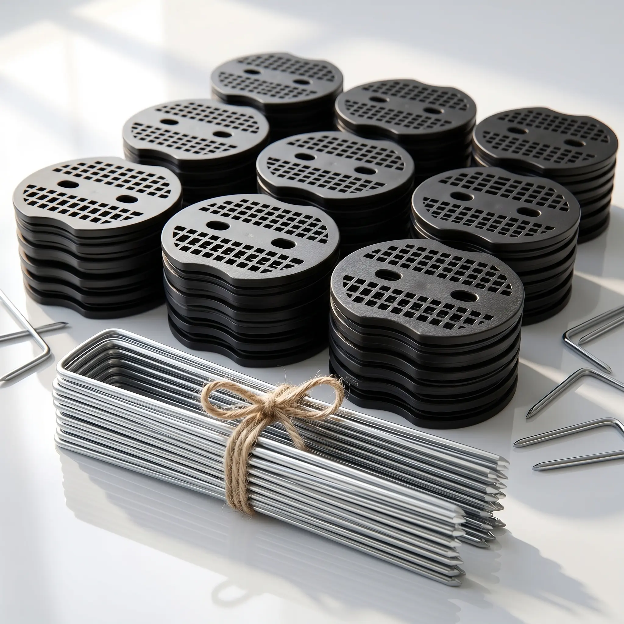 Heavy-Duty Galvanized Garden Staples with Gaskets - Leak Prevention Garden Supplies for Landscape Fabric, Drip Irrigation, Father's Day Gift, Versatile Home Improvement Accessory