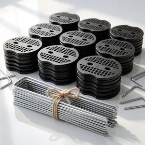 Heavy-Duty Galvanized Garden Staples with Gaskets – Ideal for Weed Barrier, Drip Irrigation, Landscape Fabric, and as Father's Day Gifts