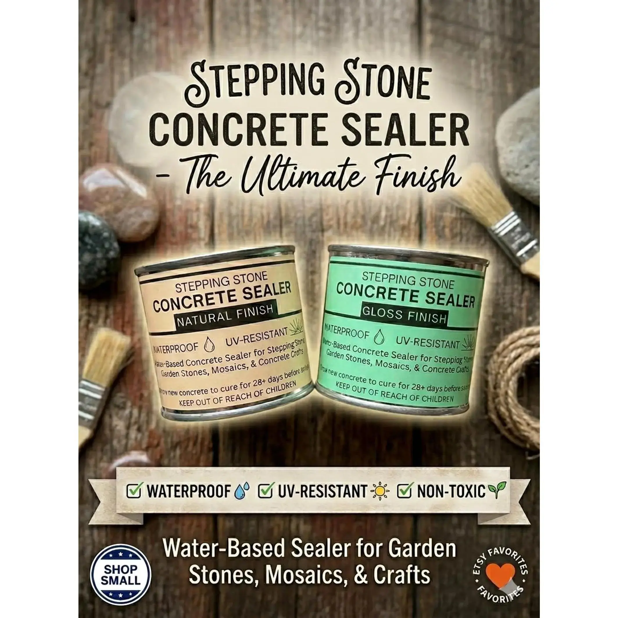 Stepping Stone Concrete Sealer | Protect Handprint & Mosaic Stones
