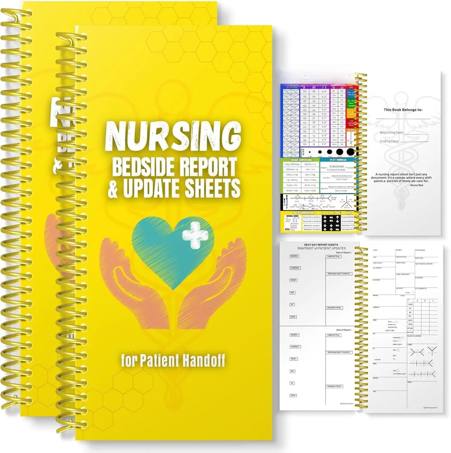 Nursing Bedside Report & Update Sheets – Shift Report Book for Nurses and Templates | SBAR Format, Pocket-Sized, Premium Paper
