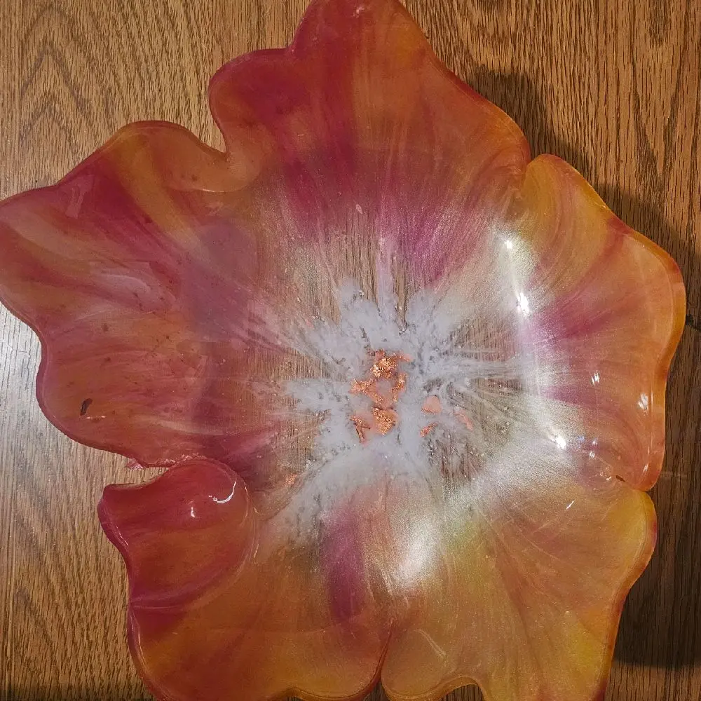 Autumn Resin Bowl - Colorful Flower Shape Decorative Item from the Given Image Description