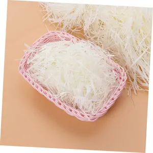 100g Pink/White Raffia Paper Shreds, Gift Box Filler for Gift Wrapping, Gift Baskets, Party Favors & Packaging