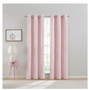 Cord Pink Grommet Top Blackout Curtain Panel 38" x 84" Single Blackout Curtain Panel with Grommet Top, Light Blocking, Noise Reduction, and Textured Design