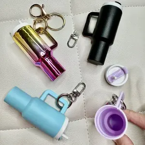 Mini Tumbler Bag Charm Keychain - Lip Gloss Holder