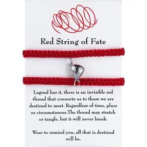 2 count Braide Red String of Fate Bracelet Set for Lover Women Men Couple Matching Bracelet Relationship Good Luck Protection