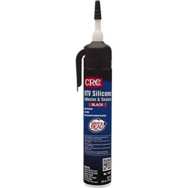 CRC Black RTV Silicone Gasket Sealant Adhesive - 8 oz Tube, Adhesives, Tapes & Sealers, All Seasons, Default, No, -30 to 450°F High Temp Operating Range, 24 hr Full Cure Time, Model 1004799