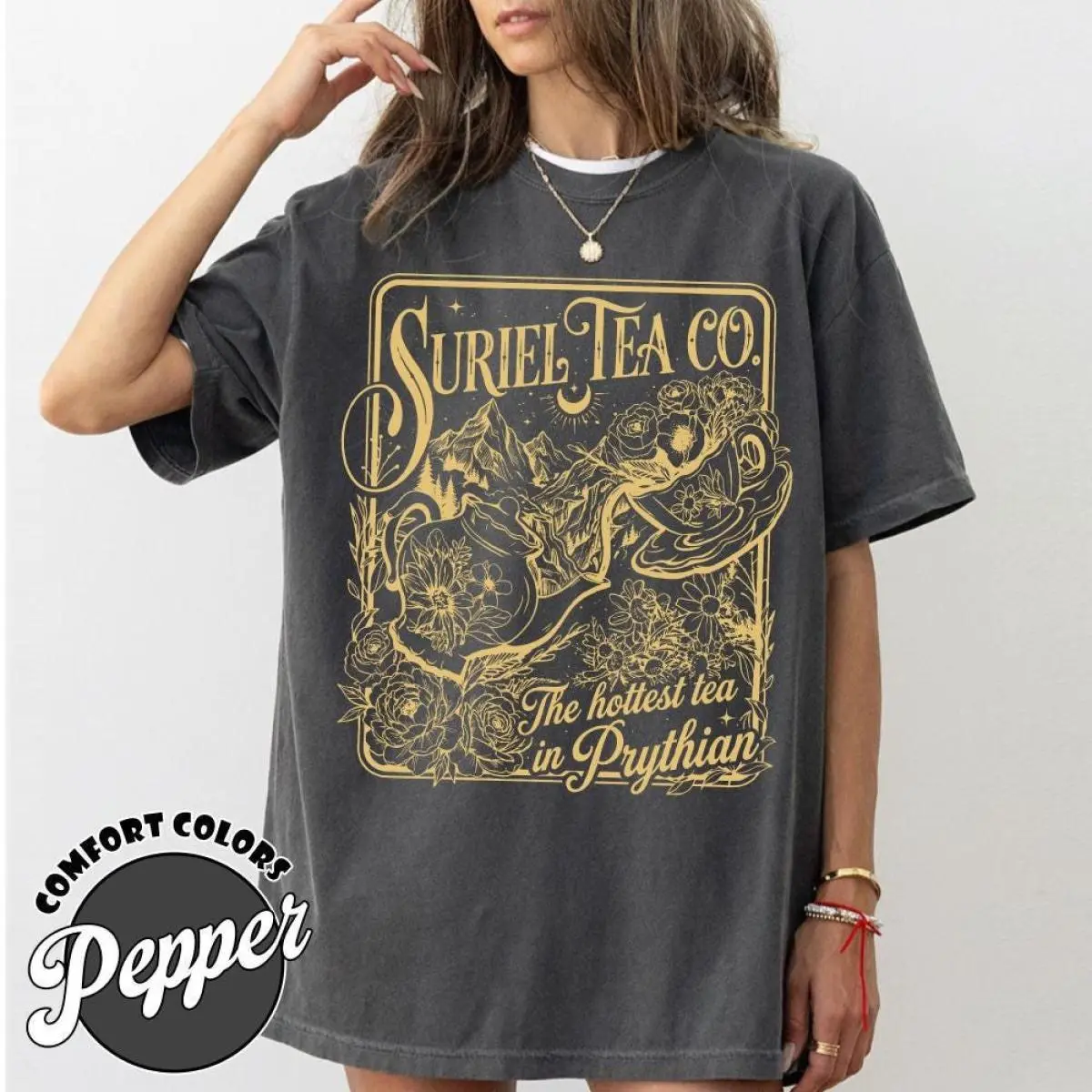 Suriel Tea Co Comfort Colors Shirt, A Court Of Thorns and Roses Shirt, Retro Bookish Tshirt, Sarah J Maas Shirt, Acotar Shirt