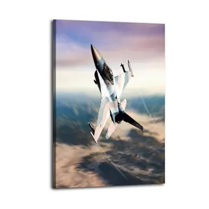 F16 Fighting Falcon Great Wall Art, Canvas Poster, Cute And Vibrant Poster for Bedroom, Dorm, A Perfect Gift Idea for New Year Home Decor