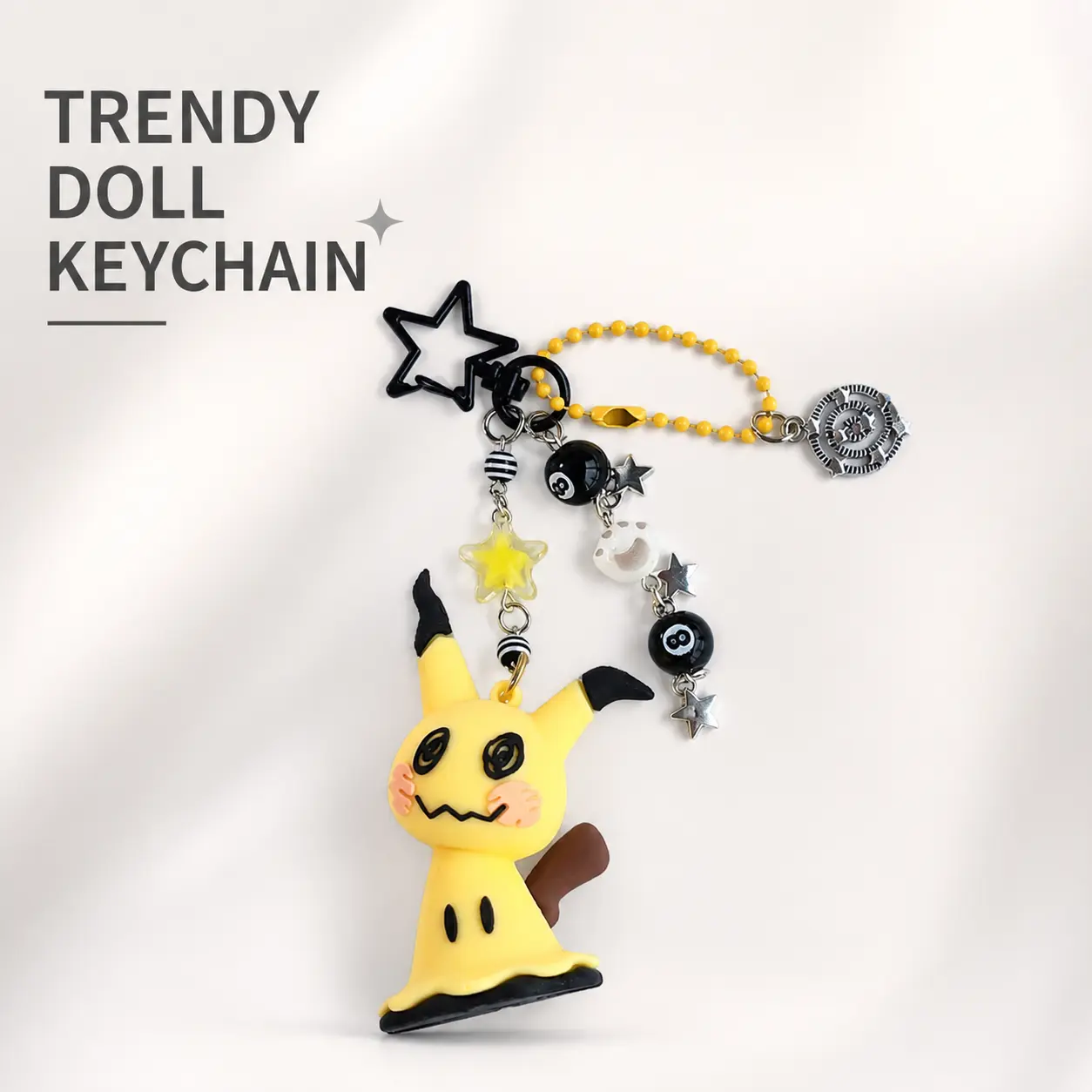 Unisex Kawaii Creepy Cute Mimikyu Anime Keychains - Decorative Key Accessory, Bag Accessories, Anime Bag Buddy, Gifts for Boyfriend, Keychain Included for Backpacks