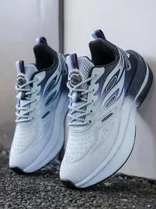 Parent - Child Blue - Purple Gradient Sports Running Shoes, Tech Casual Style, Breathable Mesh Material, Lightweight & Cushioned, Comfortable on Feet, Ideal for Parent - Child Daily Sports & Commuting, Athletic Shoes, Sneakers