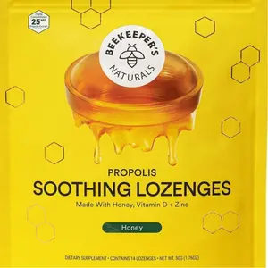 Naturals Soothing Elderberry and HoneyCough Drops Immune Support with Vitamin D, Zinc and Propolis Throat Soothing Lozenges, 14 Ct