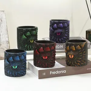 Creative Dragon Eye Design Pen Holder, 4 Counts/set Desk Decorative Pen Holder, Desk Stationary Organizer Holder for Home Office School, Desk Accessories