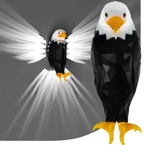Bald Eagle Wall Light, USA Fan Room Decor, LED American Eagle Lamp for Watch Party, Game Room, Bedroom & Living Room,Rechargeable Wall Light