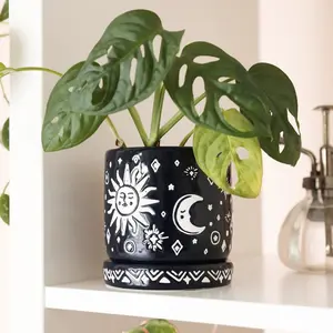 Midnight Sun & Moon Phases Planter