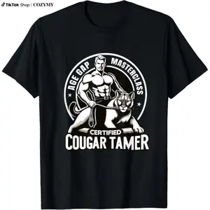 Funny Inappropriate Humor Certified Cougar Tamer Gag T-Shirt