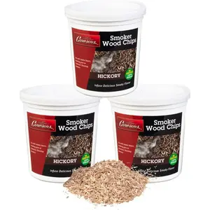 Camerons Smoking Chips- Kiln Dried  3 Pints - 100 Percent Natural Extra Fine Wood Smoker Sawdust Shavings (Hickory  3 Pack) (0.473176 L)
