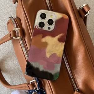 Artistic Colorful Plush Blurred Effect Pattern Phone Case Casing, Fashionable Phone Protective Cover, Phone Accessories Compatible with iPhone