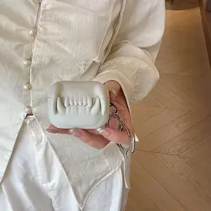 Original Design 3D Tiger Teeth Protective Cover Halloween Creative Silicone Earphone Case Suitable for AirPods Pro/Pro 2/1 Anti slip and Anti fall+Hanging Rope Fashion Accessories, Fashionable Earbuds, Party Festival Gifts, Men's and Women's Gifts