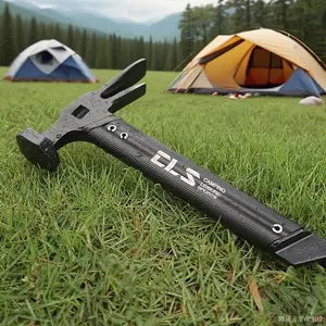 Multifunctional Tent Hammer, Portable Mini Camping Hammer with Stainless Steel & Aluminum Alloy Handle, Outdoor Camping Tool