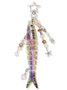 Style Fish Hook Keychain, Creative Fishing Lure Keyring Backpack Hanging Accessory, Valentine's Day Gift Idea, Unique Key Holder