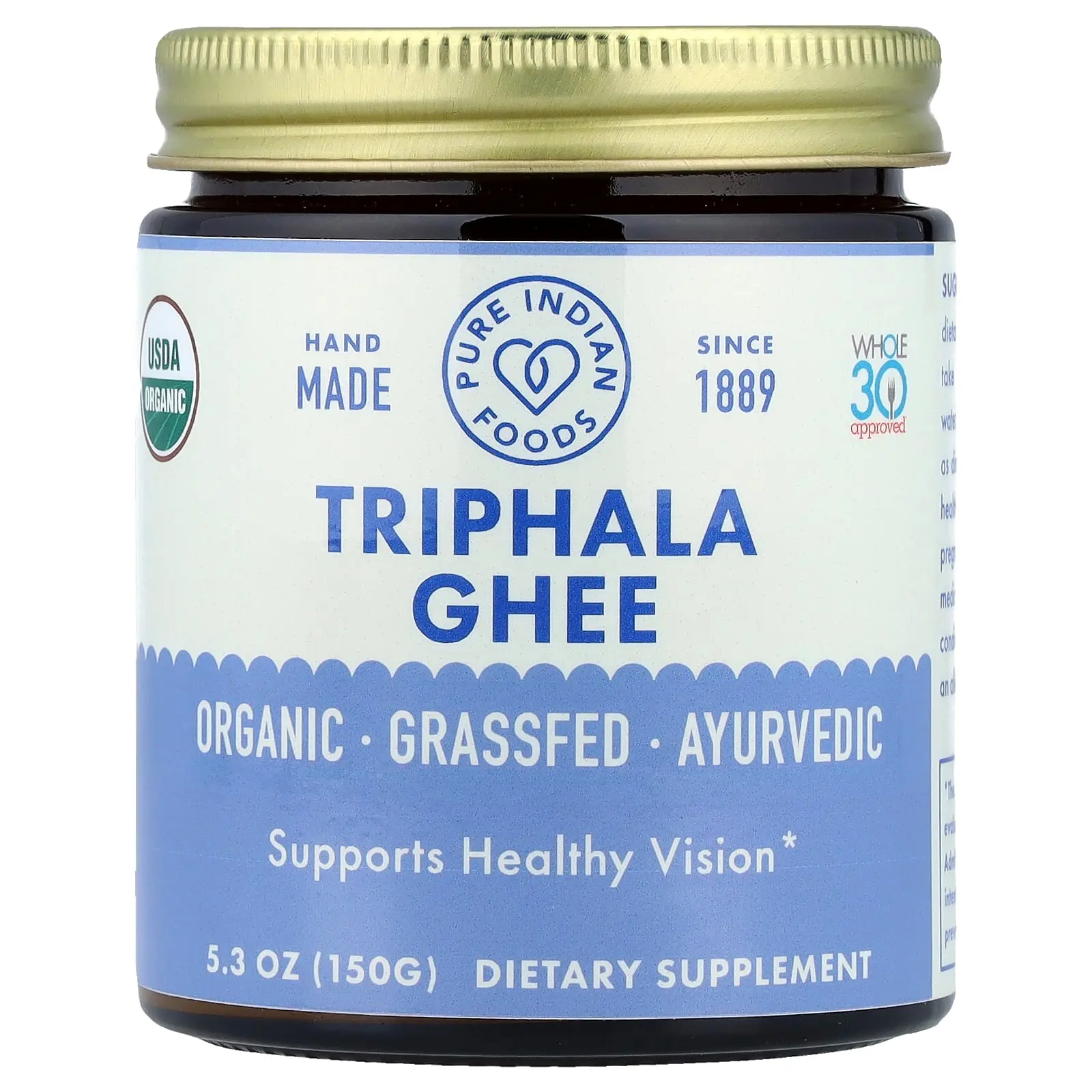 Pure Indian Foods Organic Triphala Ghee, 5.3 oz (150 g)