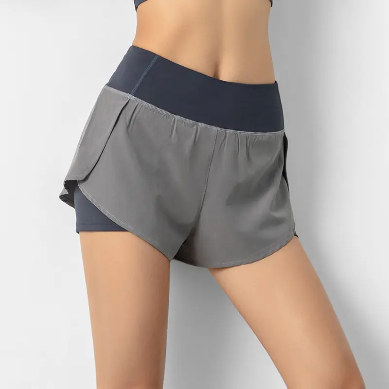 Fake Two-Piece New Fitness Pocket  for Women Summer Hot Pants Anti-Exposure Sports  Pants  Pleated Tennis Skirt High Waist panta let wendy perfect denim cozy waffle  boho loose fitting jean black tight demujer Checkered Casual Plus Shorts neutral  shorts