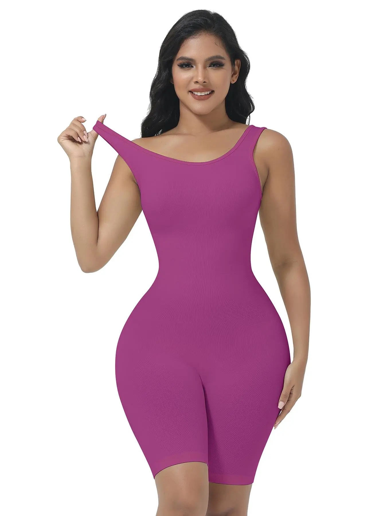 Women's Solid Color Shapewear Romper, Casual Comfy Tummy Control Shaper Romper, Women's Shapewear for Daily Wear, Supportive Shapewear, Body Sculpting Garment, Clothes Shapewear