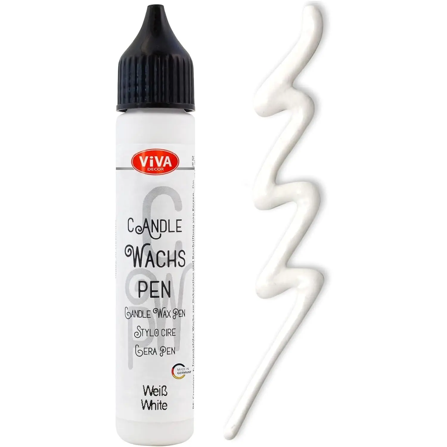 Viva Decor Candle Pen 0.95 FL oz - White - | Wax Paint for Candles | Candle Wax Pen for Custom Designs | Safe Candle Paint | Ideal for Decorating Candles for Special Occasions | DIY Projects