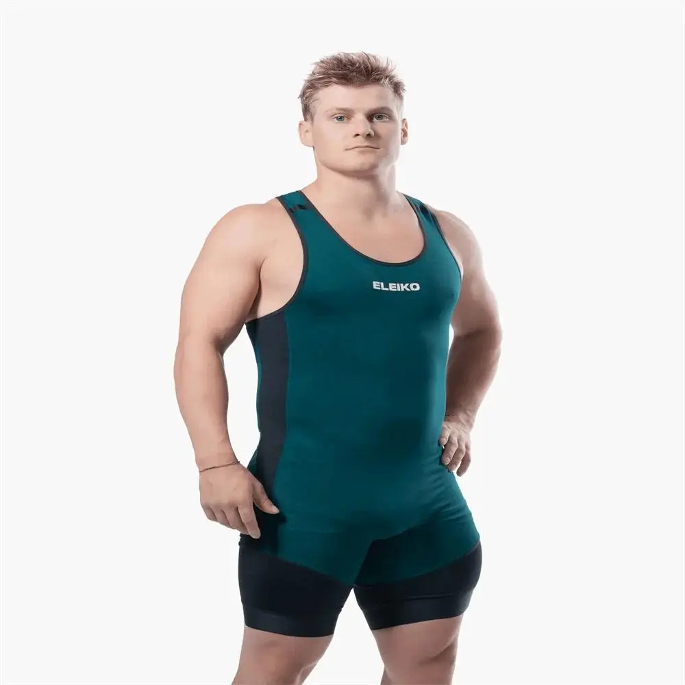 Men's Solid Color Slim-Fitting U-Neck Short Sleeveless Performance Wrestling Singlet - M, XL Sizes for Bodybuilding, Gym Training, Weightlifting
