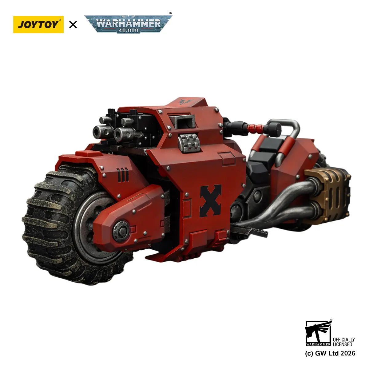 Joytoy Warhammer 40,000 1:18 Scale Fit Upgraded Blood Angels Raider-pattern Combat Bike Action Figure, Abs and PVC Plastic, Fully Articulated, High Detail, with Twin-linked Bolt Rifles JT03752