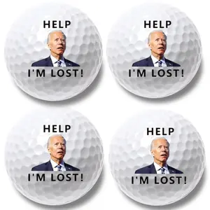 4 pack Funny Biden Golf Balls – 4 Pack | ‘Help! I’m Lost!’ | Political Gag Gift for Dad, Father’s Day Golf Gift, Golf Accessory