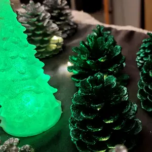 Decorative hand painted pinecones