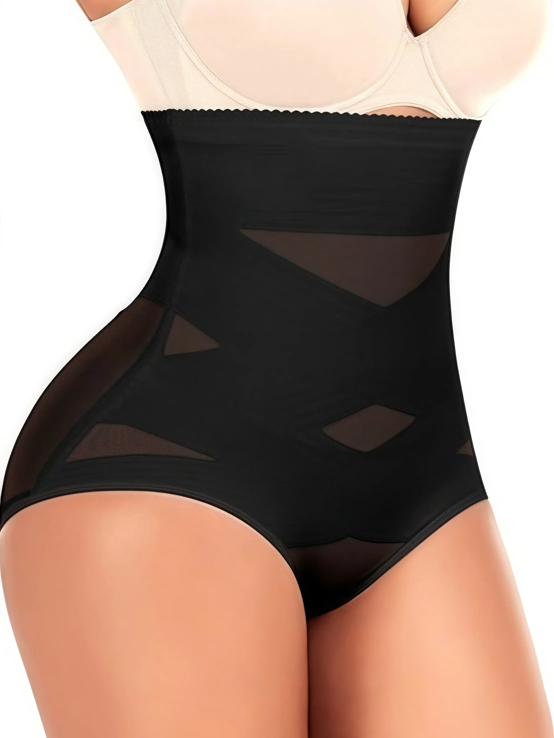 Women's Z High Waist Tummy Control Shapewear - Seamless Compression, Minimalist Basic Style, Enhanced Comfort, Sleek Fit, Flattens Tummy for Daily Wear, Body Contouring, Lady, Polyester, Faja Body Shaper, Black + Light Khaki (Runs One Size Smaller, Fashio