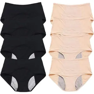 8Pack - Leakproof underwear for women, Panties for Over 60 # s Incontinence,High-Waisted Leak-Proof Panties (8pcs-04,X-Large)