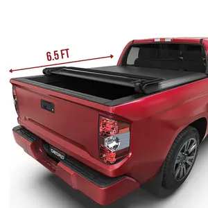 [Fit 2022-2026 Toyota Tundra] 6.5 Ft Bed, Soft Quad Fold Truck Bed Tonneau Cover, with Deck Rail System