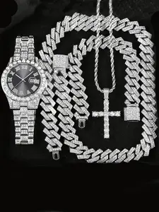 4-piece exquisite neutral steel strip watch set for women, couples, men, quartz watch set, Watch Bracelet Set