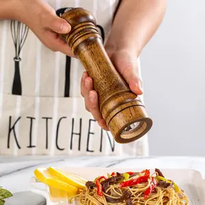 Wooden Pepper Grinder, 1 Piece Manual Salt Grinder Seasoning Utensils, Salt Pepper Shaker, Portable Kitchen Accessories for Outdoor Camping BBQ, Kitchen Gadgets