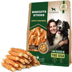 Biscuits Sticks Dog Treats Chicken- Free & Grain Free Long Lasting Chews for Large & Small Dogs