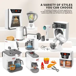 Realistic Kitchen Appliance Playset, Kitchen Pretend Play Set, Mixer, Washing Machine, Microwave, Simulate Daily Cooking, Develop Baby's Practical Skills