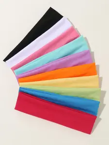 Women's Sporty Minimalist Solid Color Hair Bands, 10pcs Casual Multicolor Hair Bands for Women & Girls, Fashion Hair Accessories for Sports Use Workout Elastic Headband, Sweat Wicking Headband, Stretchy Headbands