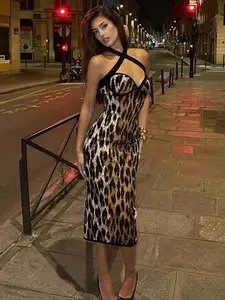 Leopard Print Bodycon Dress Fit, Stylish Women's Fashion, Perfect for Parties & Casual Wear, Trendy Animal Pattern Design